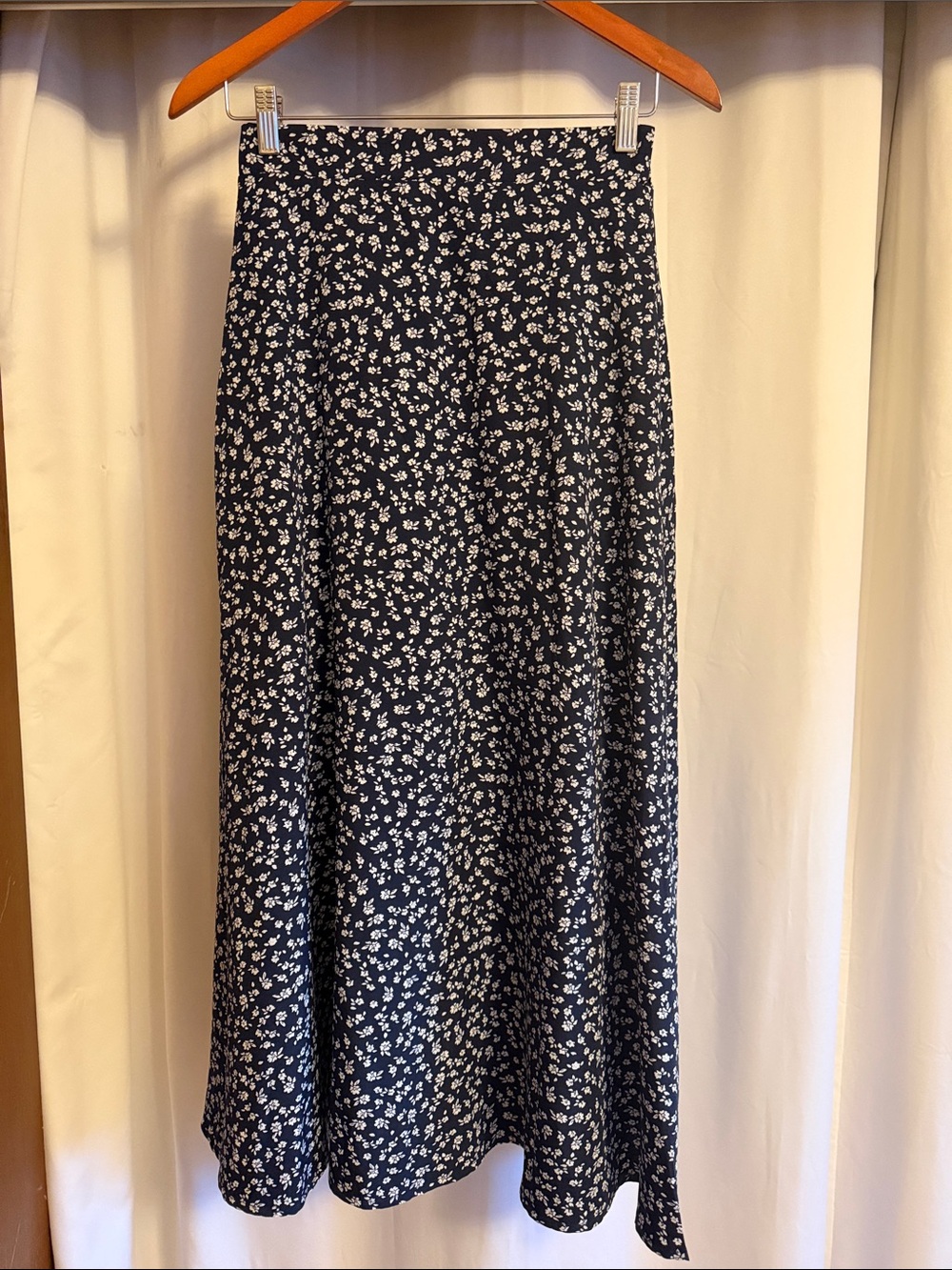 Women's Navy Floral A-Line Skirt